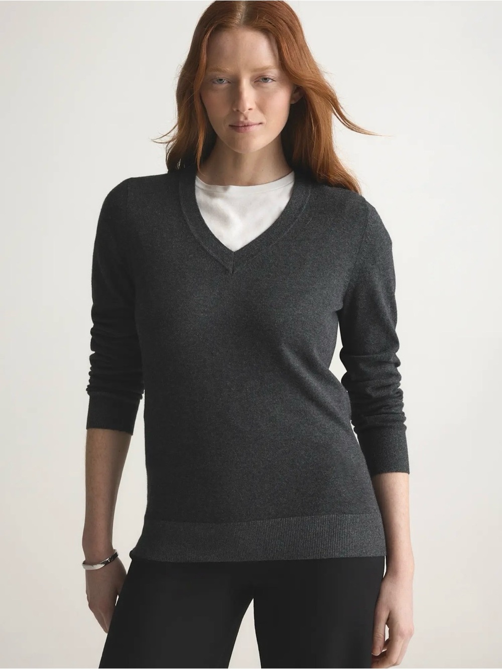 Lightweight Cotton Cashmere V-Neck Sweater